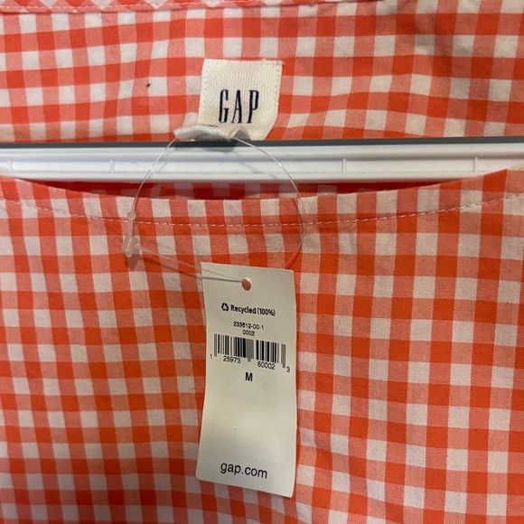 NWT Salmon Pink and white gingham Checkered Women's Top M - Picture 2 of 3